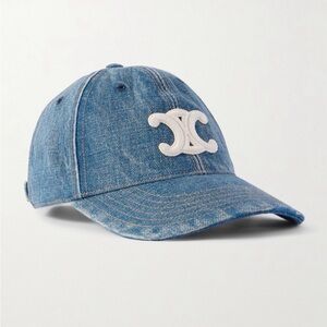 Celine Dark Blue Denim Cap